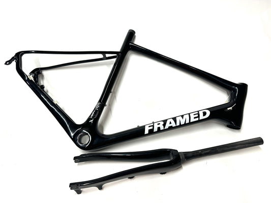 Framed Mallorca Carbon Disc Brake 56cm 700c Black Road Bike Frame / Fork New