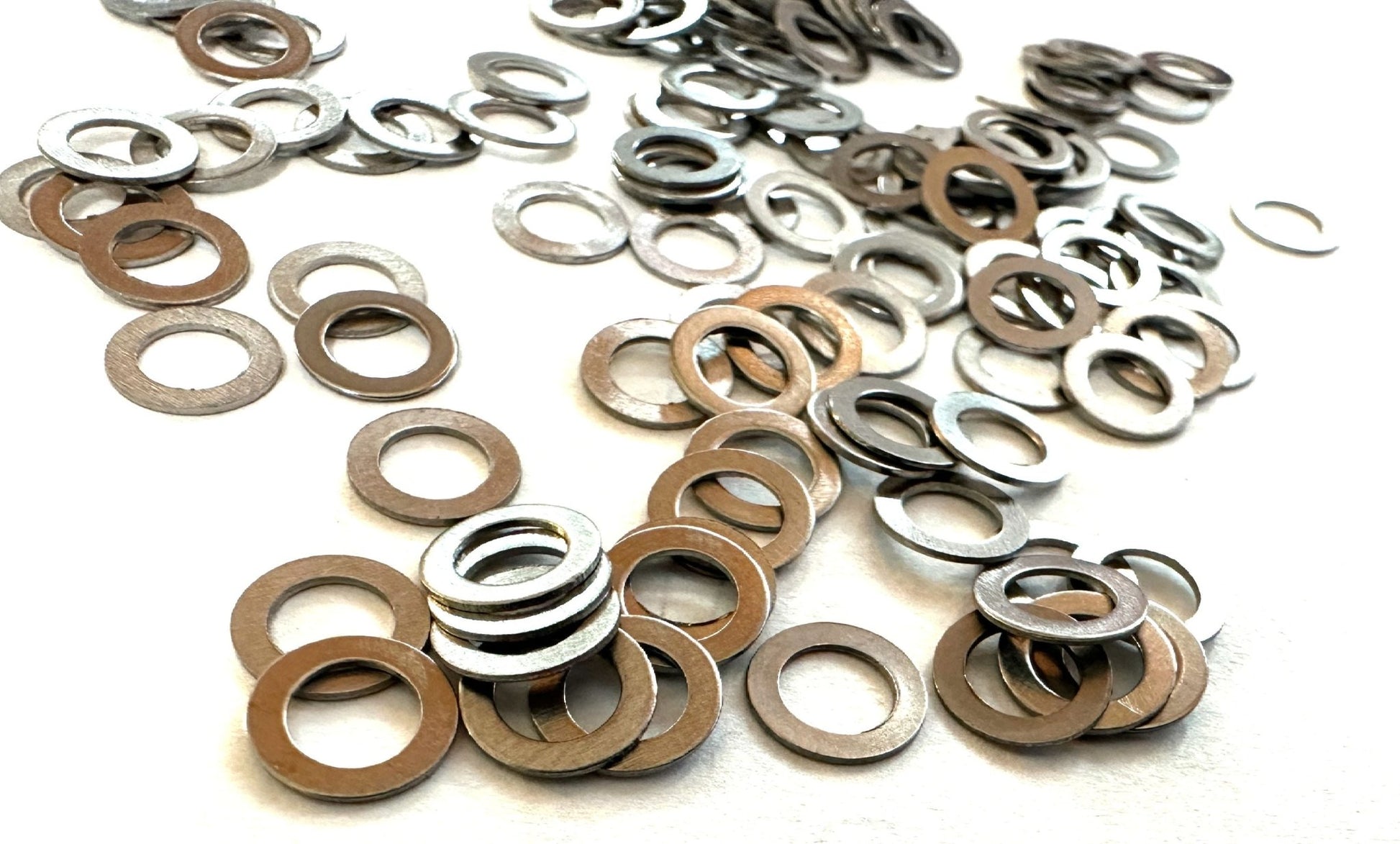 100 Count Spoke Nipple Rim Flat Washers Reinforcement Wheel Silver Washer New - Random Bike Parts