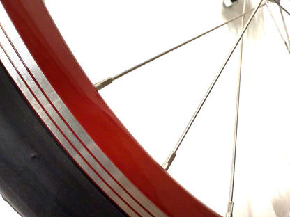 Single Speed Red Rear Wheel 700c 32 Spoke 17t Freewheel + Thick Slick WTB Tire