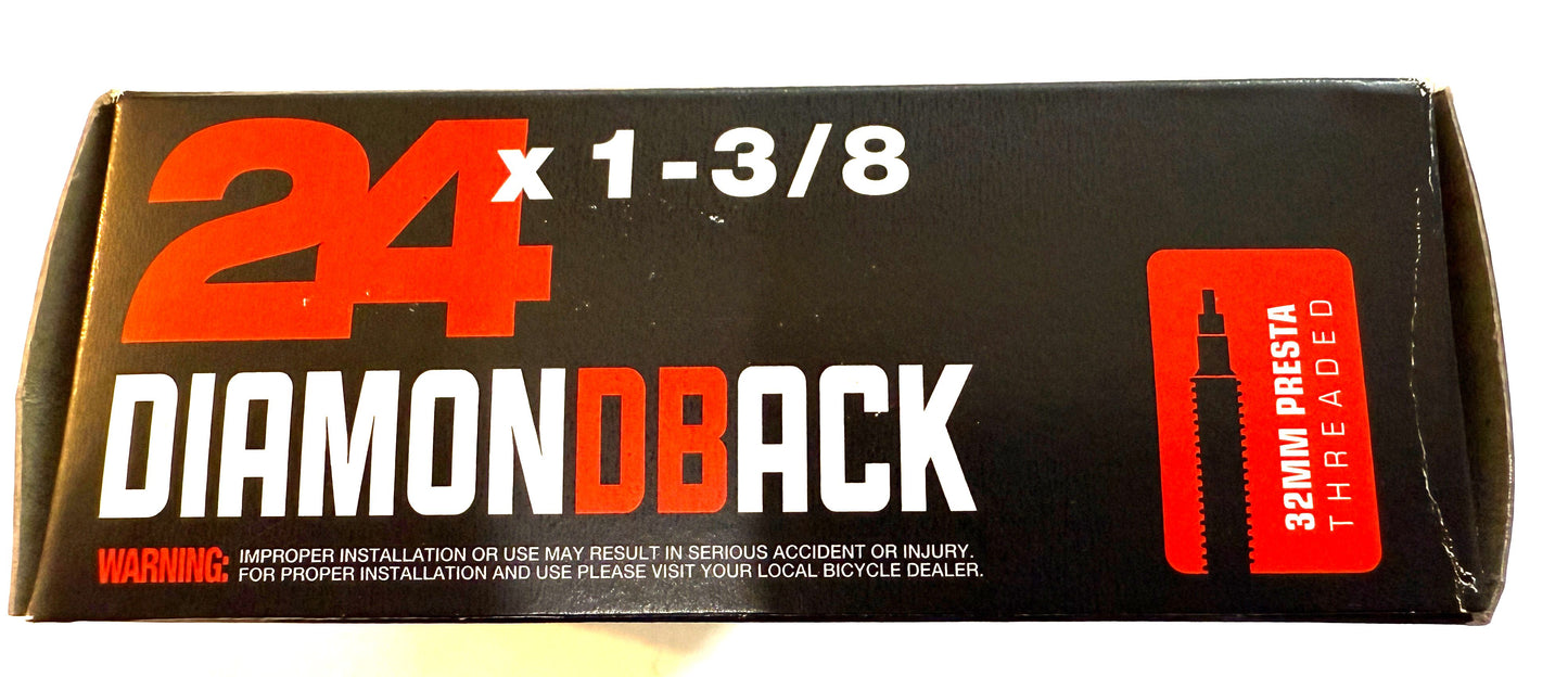 Lot of 2 Diamondback Bicycle Inner Tubes 24 x 1-3/8" 32mm Presta Valve NEW