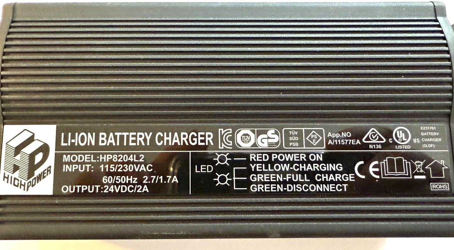 CURRIE ELECTRIC E SCOOTER BIKE CHARGER LI-ION 24VDC/2A 115/230VAC HP8204L2 NEW