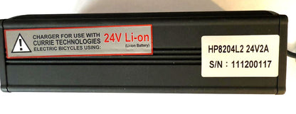 CURRIE ELECTRIC E SCOOTER BIKE CHARGER LI-ION 24VDC/2A 115/230VAC HP8204L2 NEW