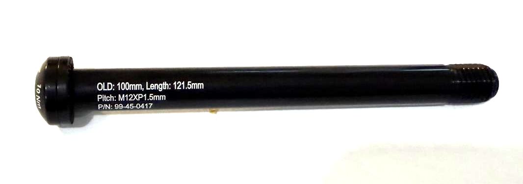 Diamondback Alloy Front Thru Axle 12mm OLD: 100mm Length: 121.5mm Pitch 1.5mm