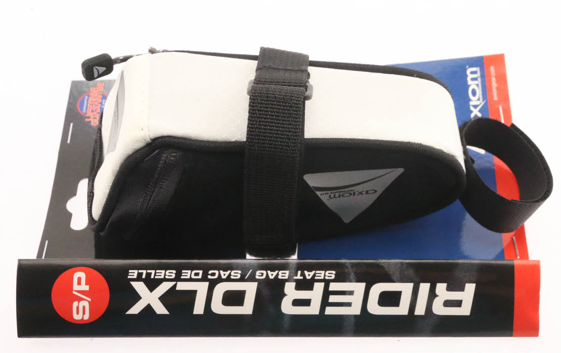 Axiom Rider DLX Road / MTB Bicycle Seat Saddle Bag White/Black Small 38in^3 NEW